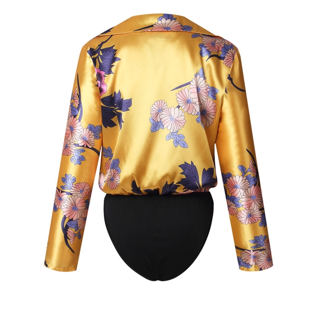 Yellow floral jumpsuit romper - Picture 7 of 8